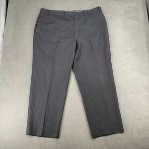 Calvin Klein Mens Charcoal Grey Blue Pinstripe Dress Pants 41x29 Flat Front
